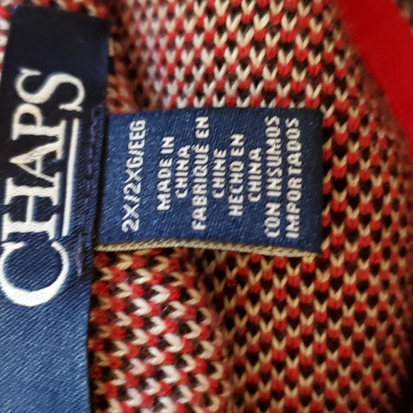 EUC Chaps Red, Black, and White Plaid Asymmetrical Zipper Vest Sz 2X - Picture 4 of 6